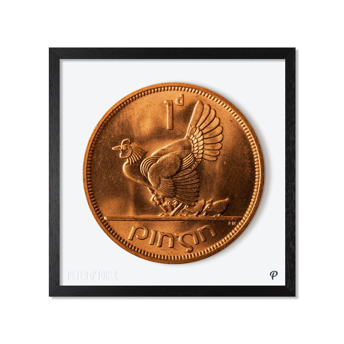 One Penny/Pingin Uncirculated Hen & Chicks Coin Print (Framed)