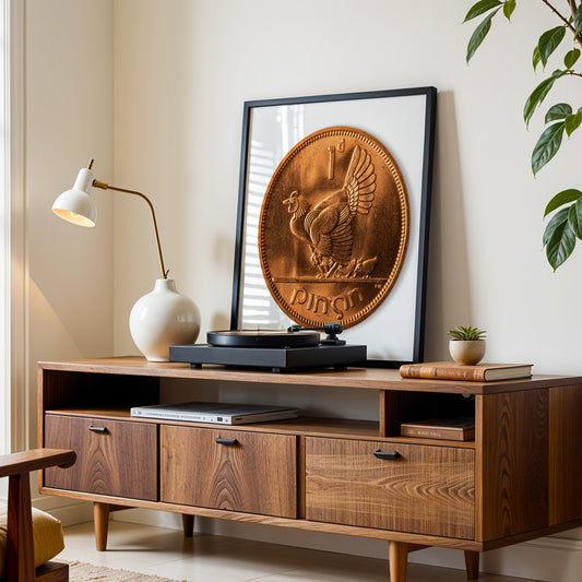 One Penny/Pingin Uncirculated Hen & Chicks Coin Print