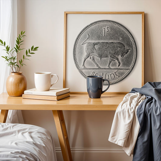 One Scilling Bull Coin Print