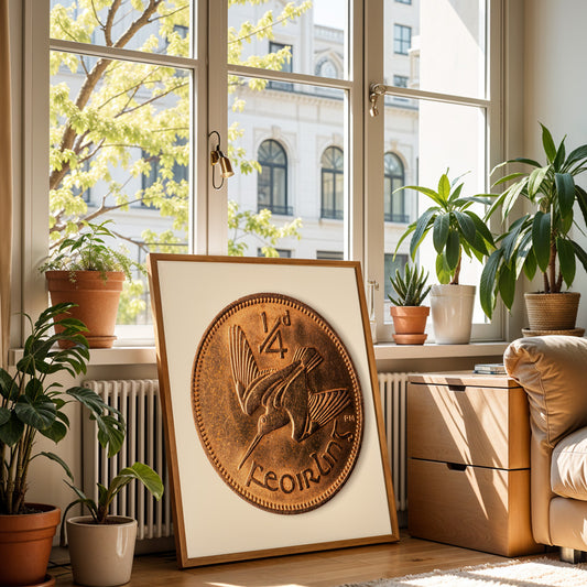 Quarter Penny Feoirling Woodcock Coin Print