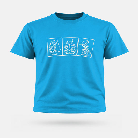 Leoraí, Tarracóir, Tochaltóir - Kids' T-Shirt