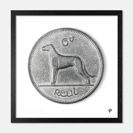 6p Irish Wolfhound Coin Print