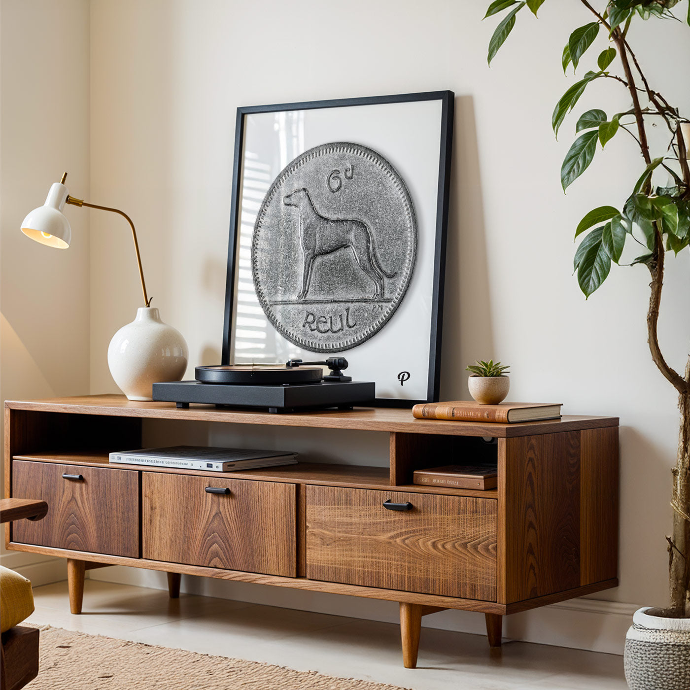 6p Irish Wolfhound Coin Print