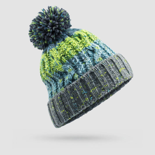 Beechfield Corkscrew 6 Pom Pom - Beanie