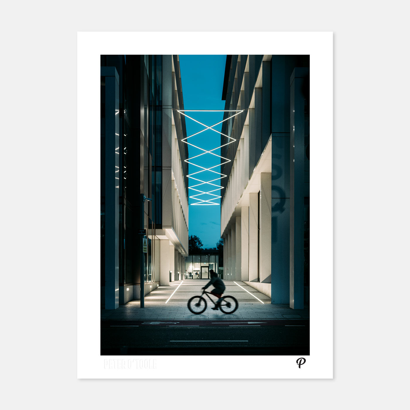 Cyclist Passing Navigation Square Print