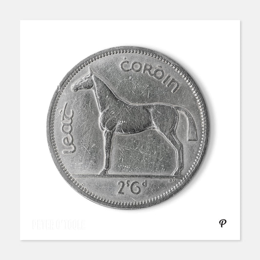 Half Crown/Leath Choróin Irish Hunter Horse Coin Print