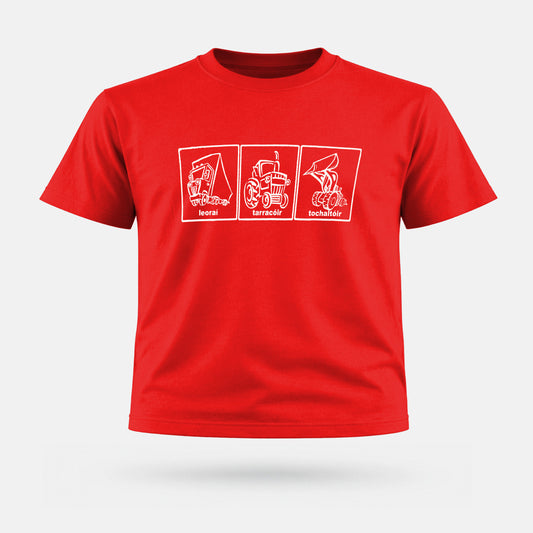 Leoraí, Tarracóir, Tochaltóir - Kids' T-Shirt