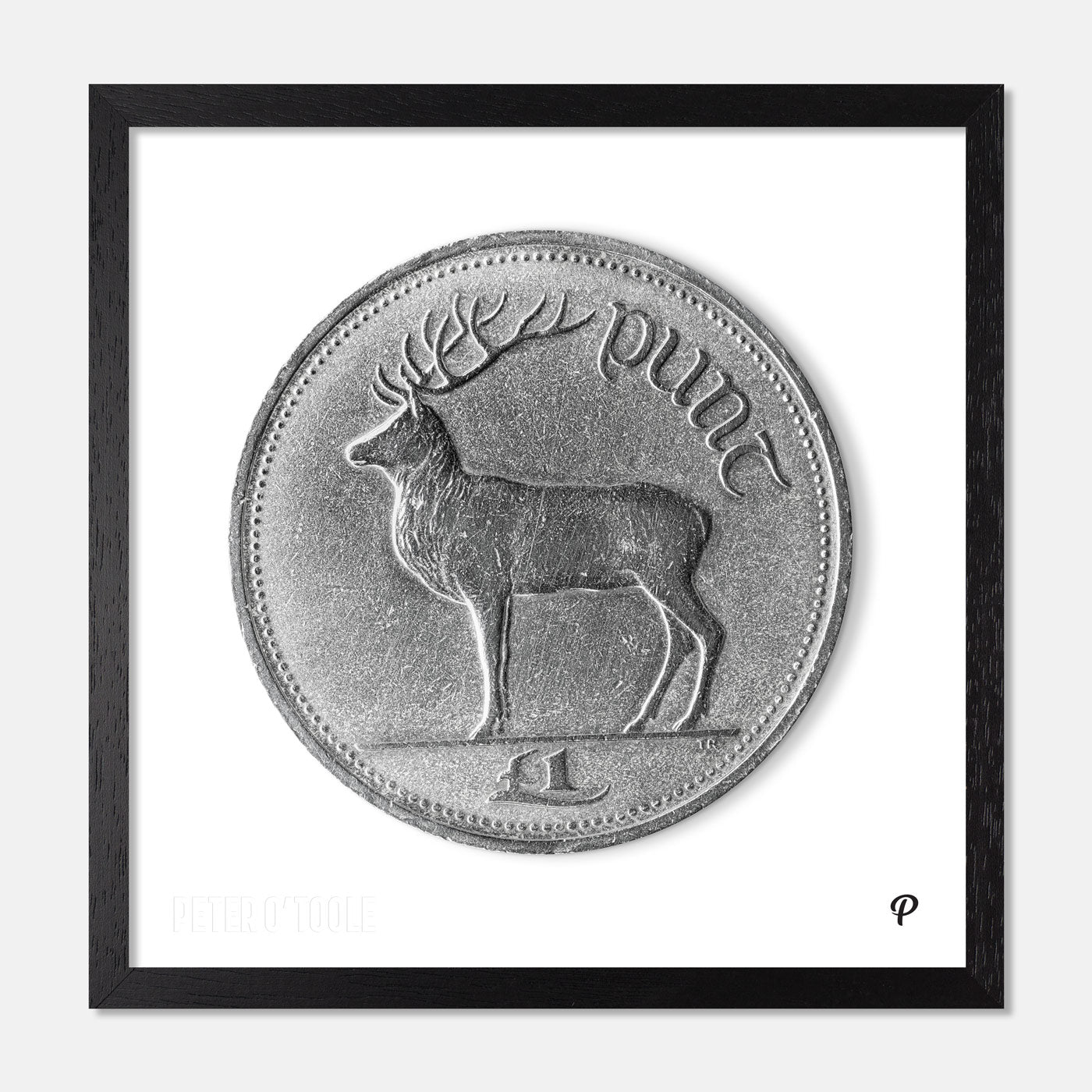 One Pound Deer Coin Print