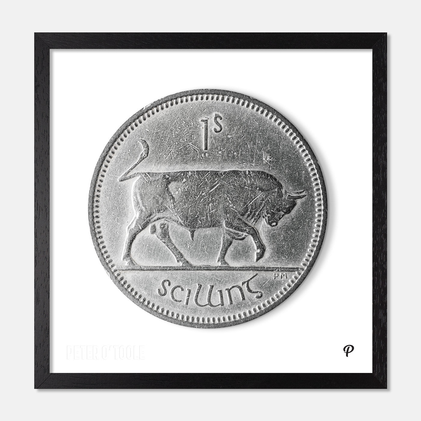 One Scilling Bull Coin Print