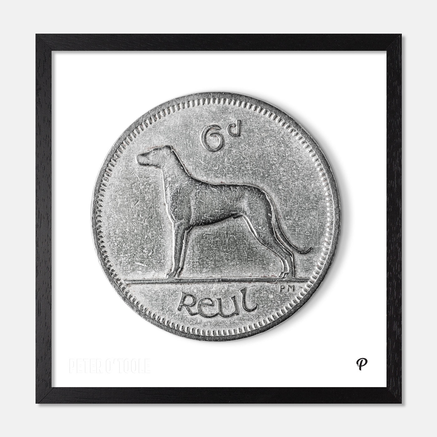6p Irish Wolfhound Coin Print