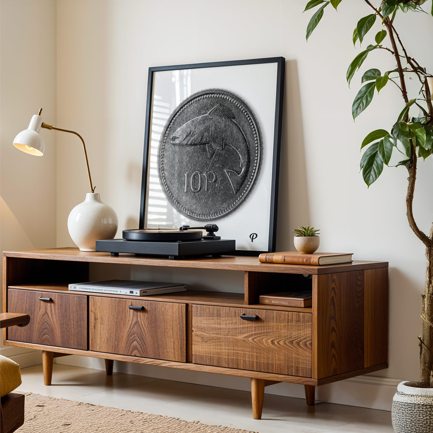 10p Salmon Coin Print