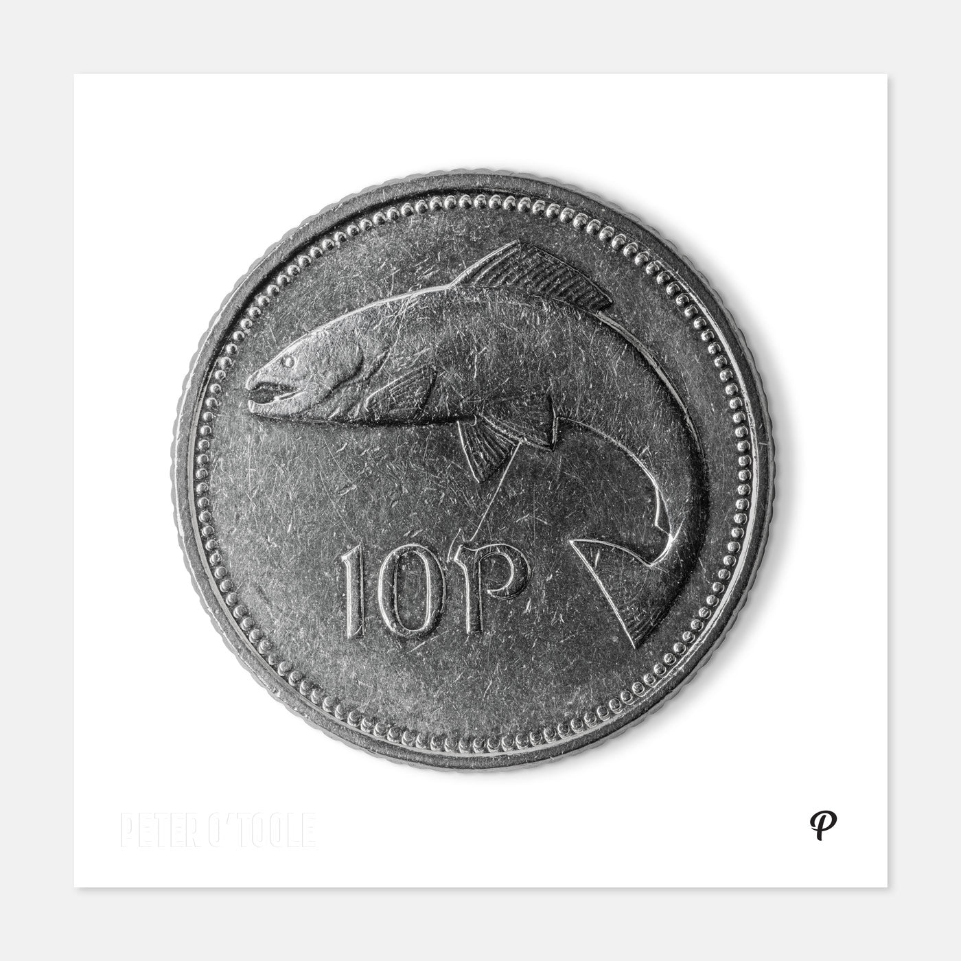 10p Salmon Coin Print
