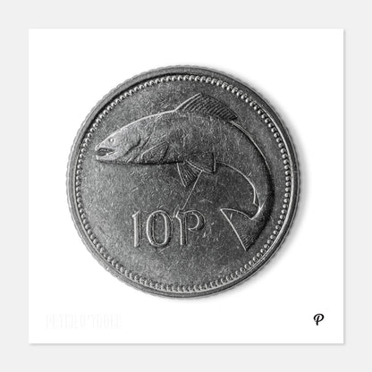 10p Salmon Coin Print