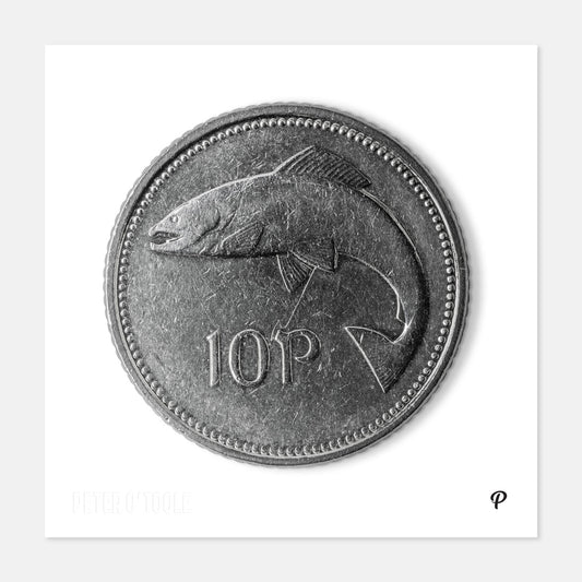 10p Salmon Coin Print