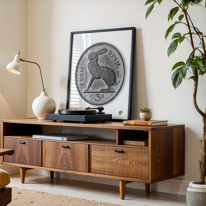 Three Pence Hare Coin Print