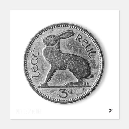 Three Pence Hare Coin Print