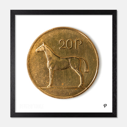 20p Irish Hunter Horse Coin Print